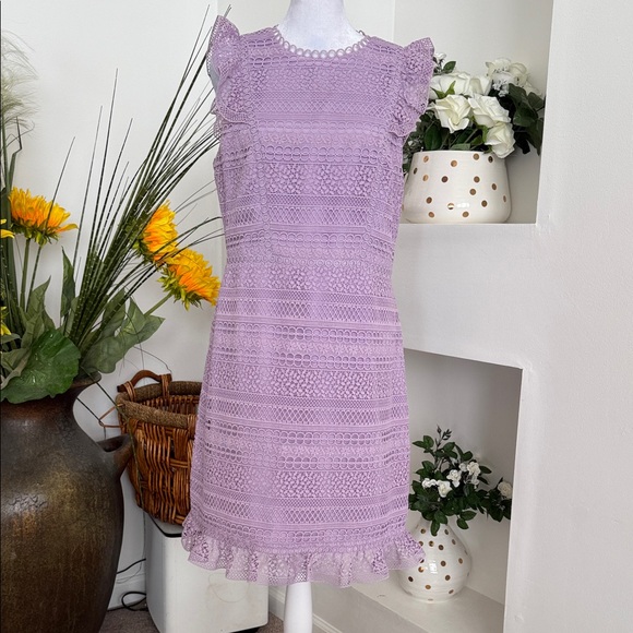 J. Crew Lavender Lace Mini Dress - Picture 1 of 7